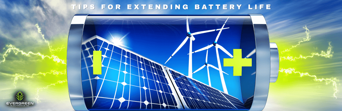 Banner for Evergreen Electronics blog on battery life.