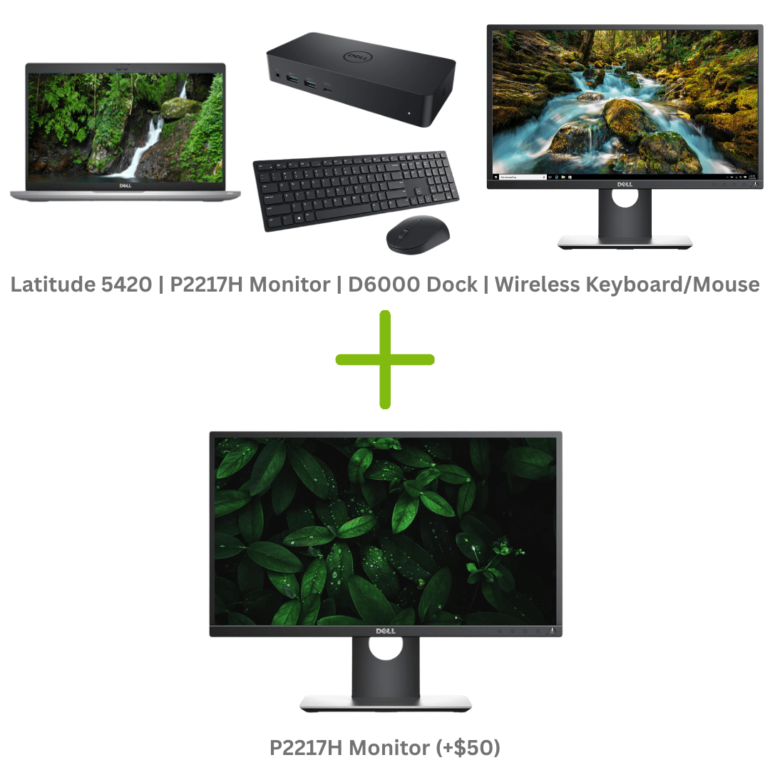 Bundle | Dell Latitude 14″ 5420 i5 Gen 11 Laptop | Dell 22" P2217 Monitor | Dell Keyboard/Mouse | Dell Dock | Windows 11 Pro