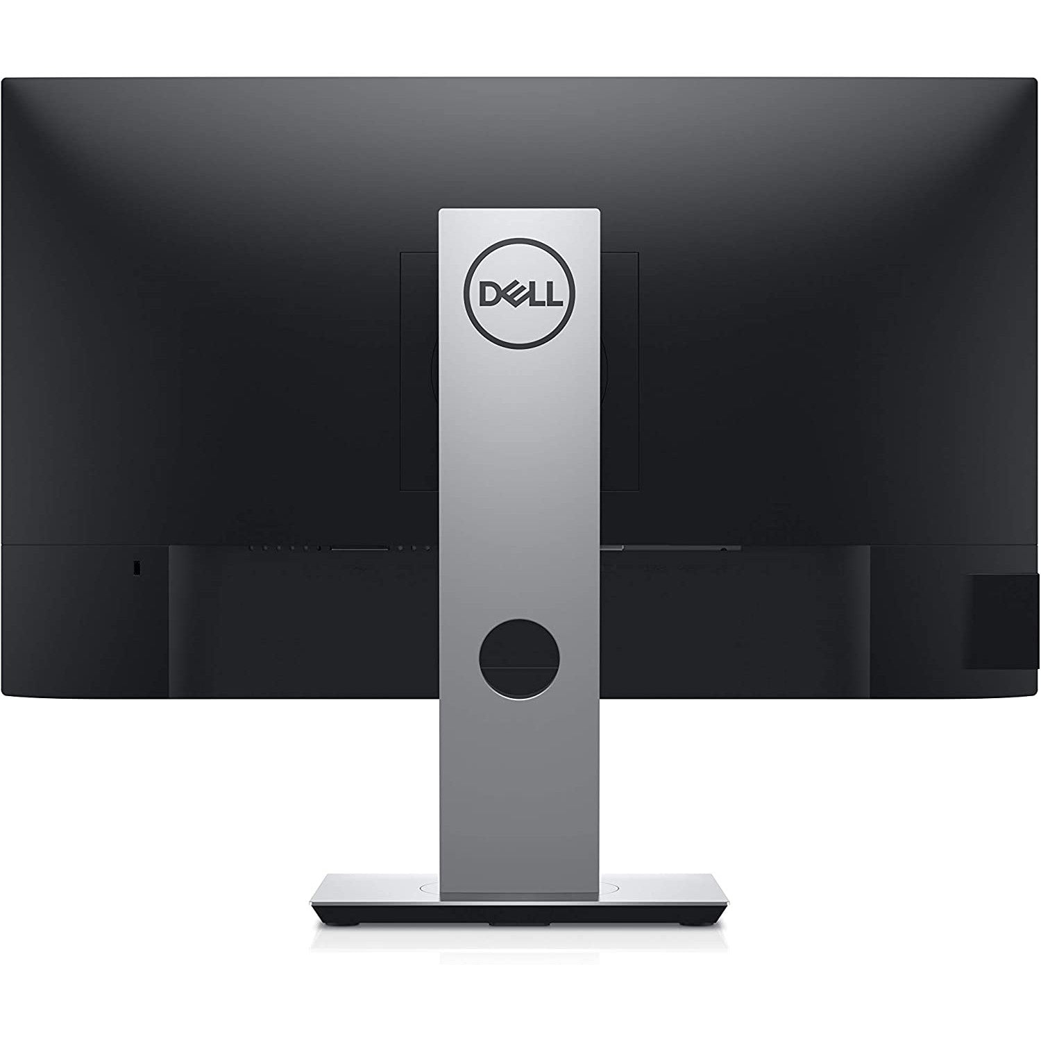 Rear facing view of an upright Dell Professional P2419H Monitor.