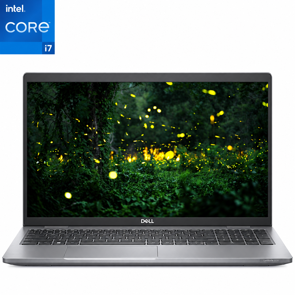 Front-facing image of an opened Dell Latitude 5530 i7 laptop.