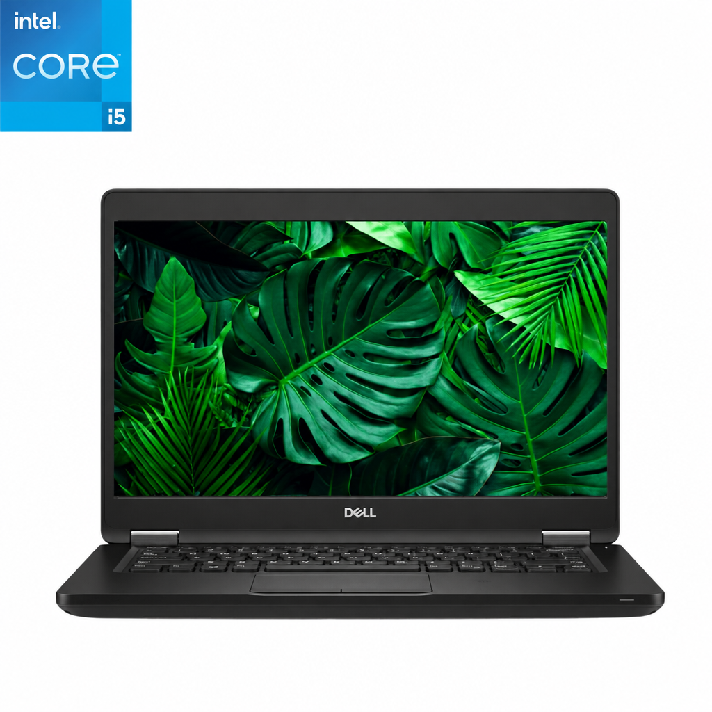 Front facing view of an opened Dell Latitude 5490 Laptop.