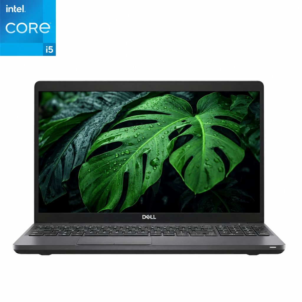 Front-facing view of an opened Dell Latitude 5501 i5 Laptop.