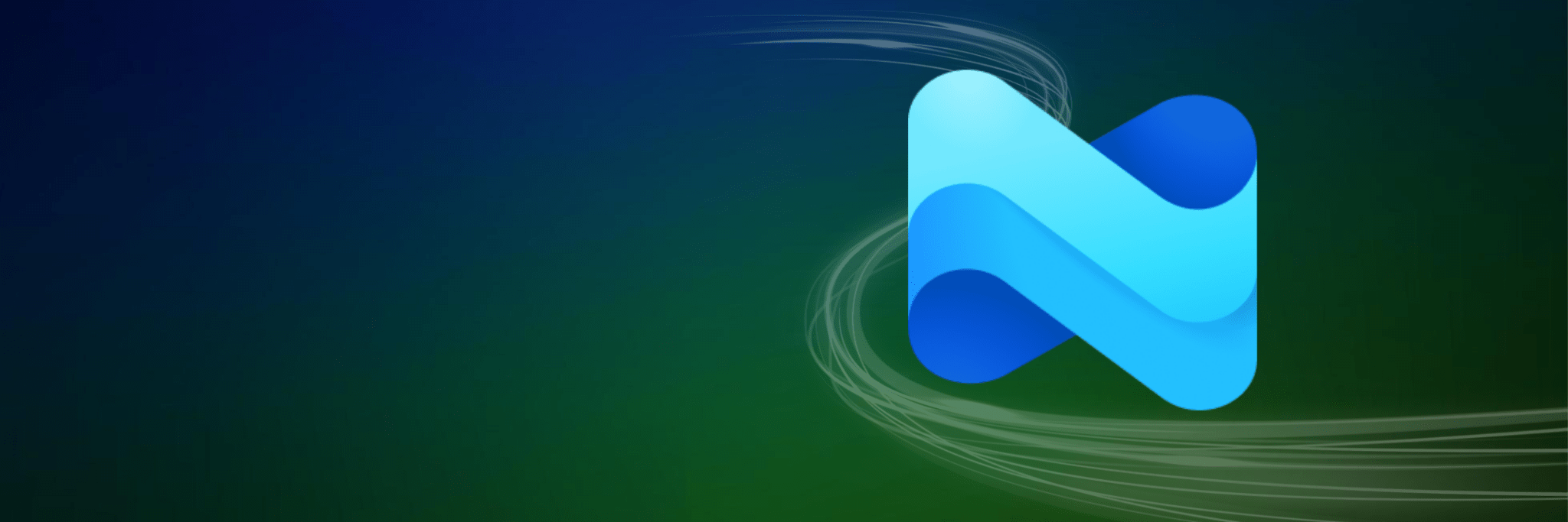 Blue Microsoft Intune logo with a swirling design on a dark green background, Evergreen Electronics banner.