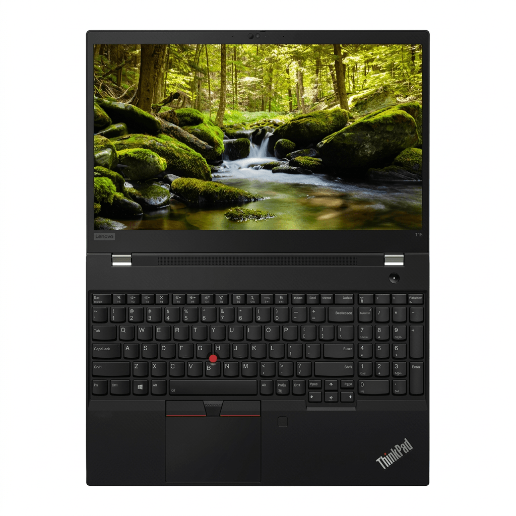 overhead view of a Lenovo ThinkPad T15 G1 laptop Keyboard.