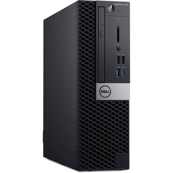 Front View of Dell OptiPlex 7070 8th Gen Desktop from Evergreen Electronics.