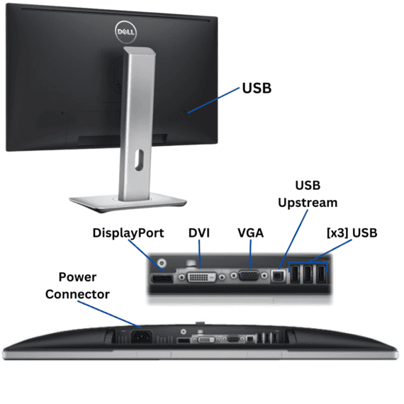 Dell Professional P2414H 24" HD Monitor Port View