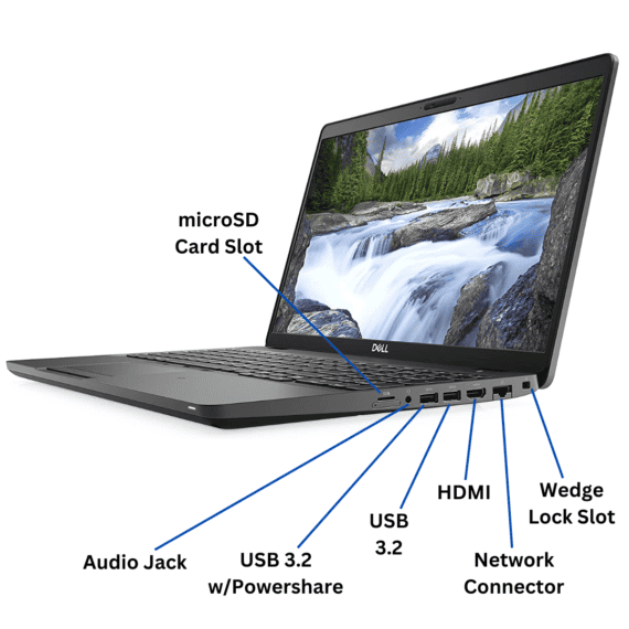 Dell Latitude 5500 Right Side Ports from Evergreen Electronics.