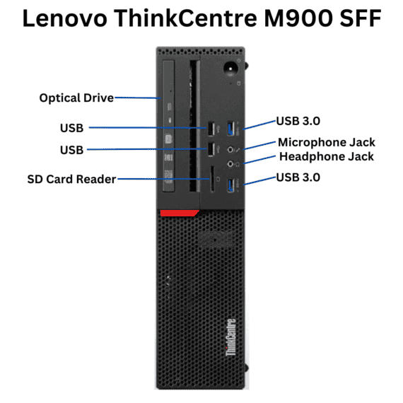 Lenovo M900 SFF Desktop Computer Front Ports