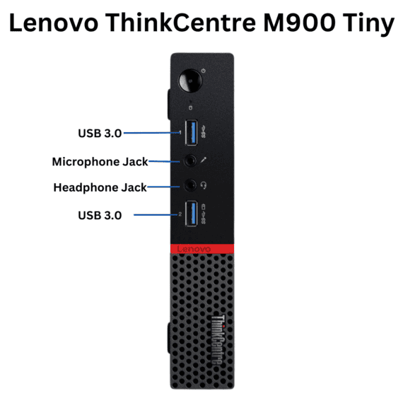 Lenovo M900 Tiny Desktop Computer Front Ports
