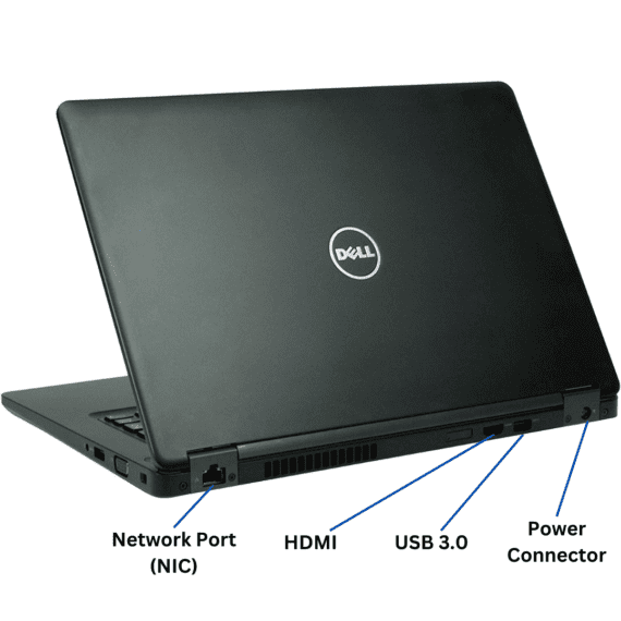 rear view of a Dell Latitude 5480 Laptop ports.