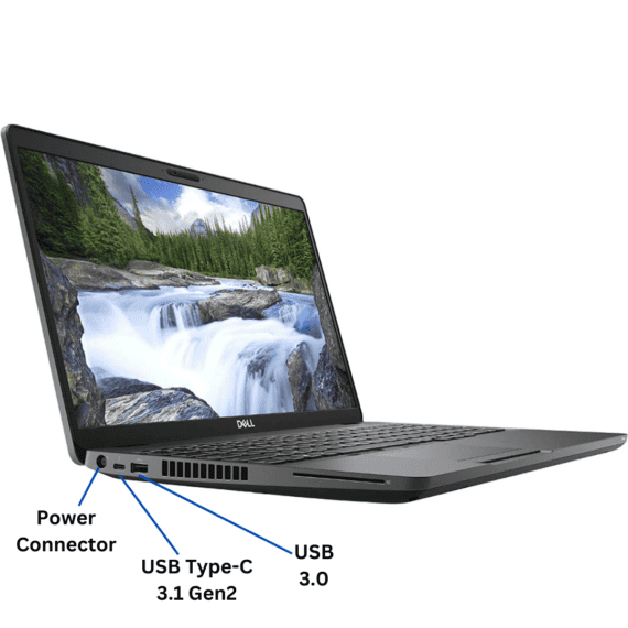 Left-side view of Dell Latitude 5501 laptop port diagram from Evergreen Electronics.