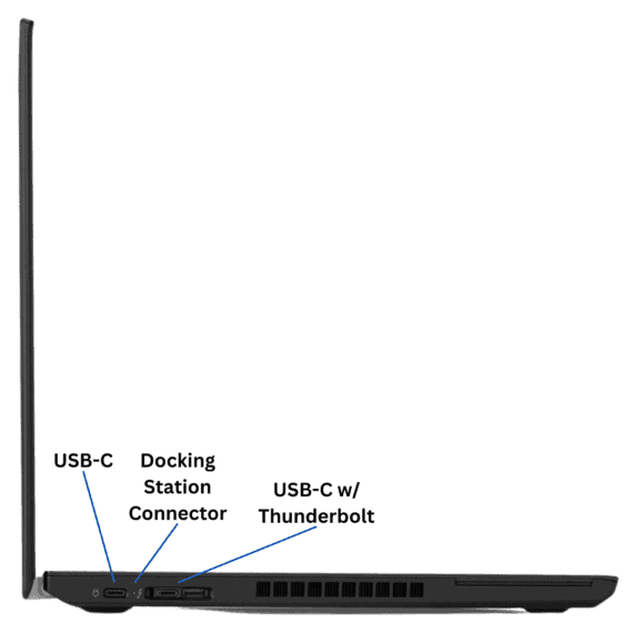 Left-side View of Lenovo ThinkPad T480 Laptop ports