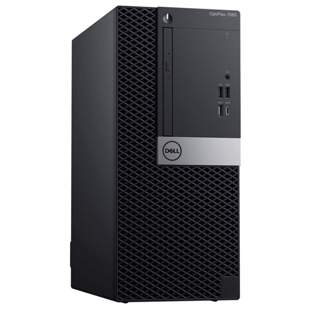 Front view of the dell 7060 Tower Desktop.