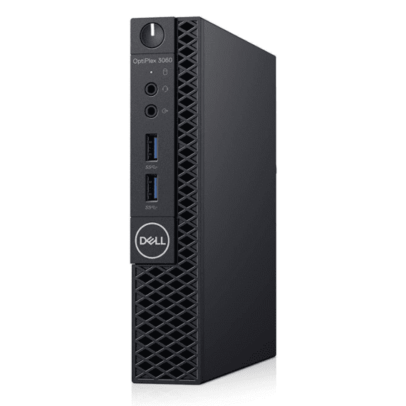 Front view of Dell OptiPlex 3060 Micro Form Factor desktop from Evergreen Electronics.