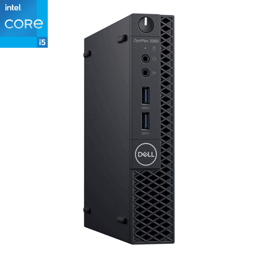 Front view of Dell OptiPlex 3060 Micro Form Factor desktop from Evergreen Electronics.