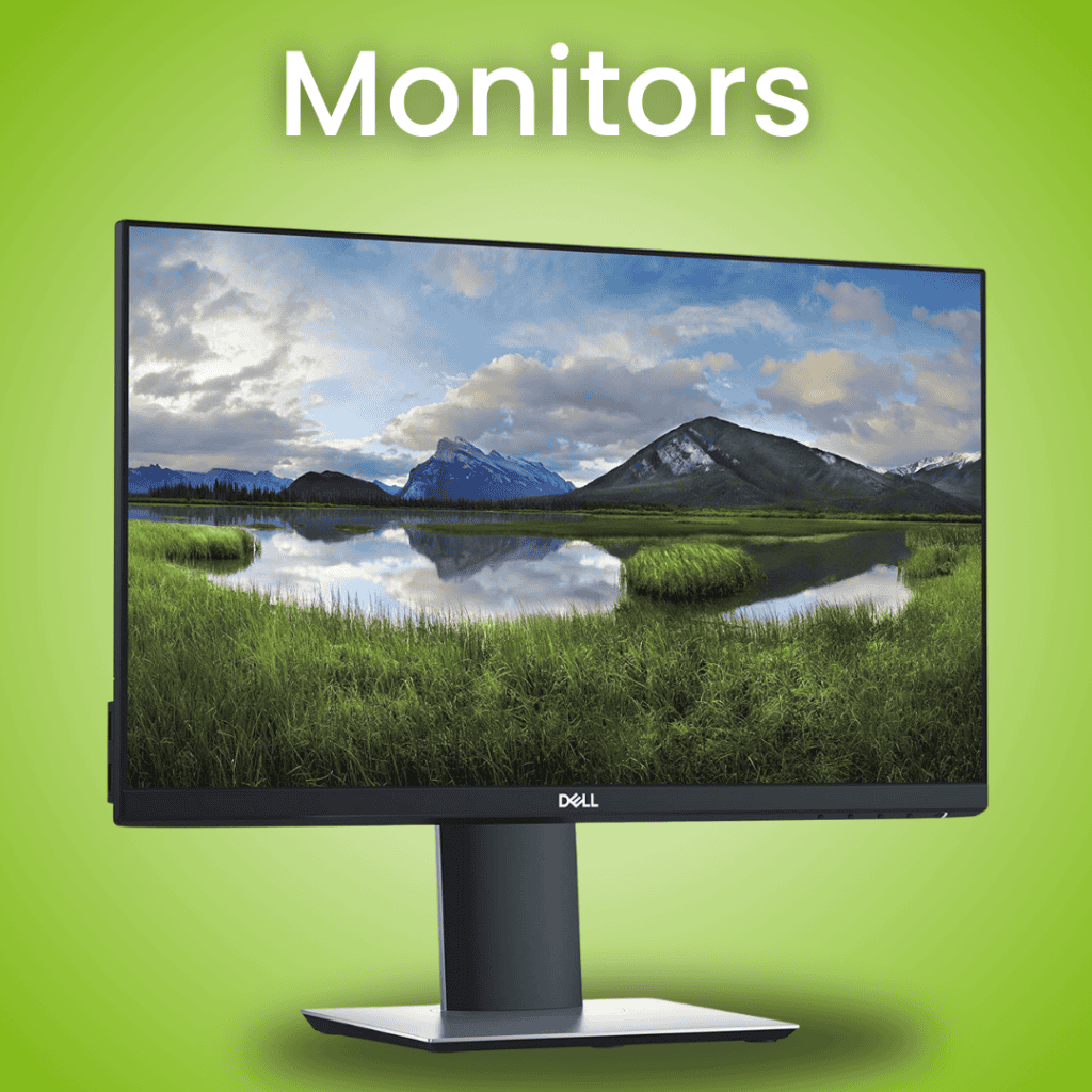 Image link that leads to certified refurbished Monitors from Evergreen Electronics.