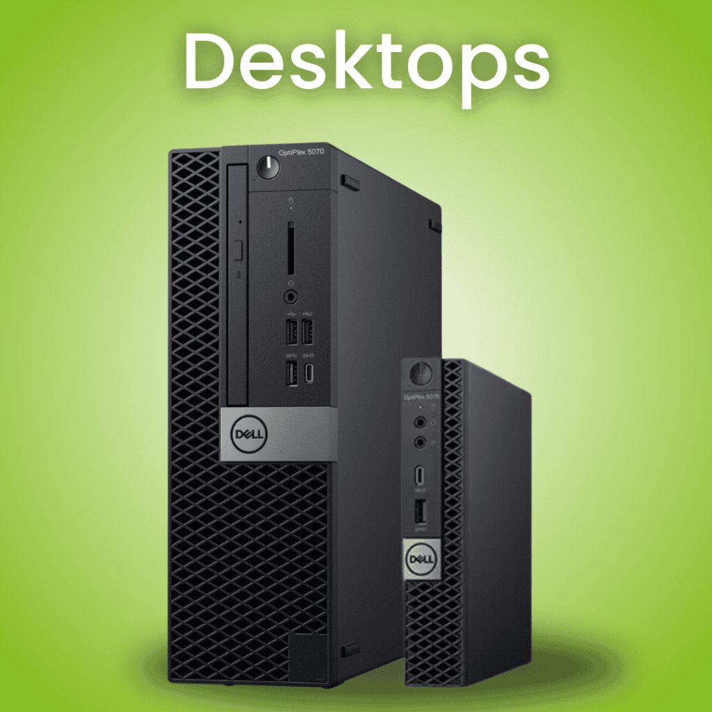 Image link that leads to certified refurbished Desktops from Evergreen Electronics.