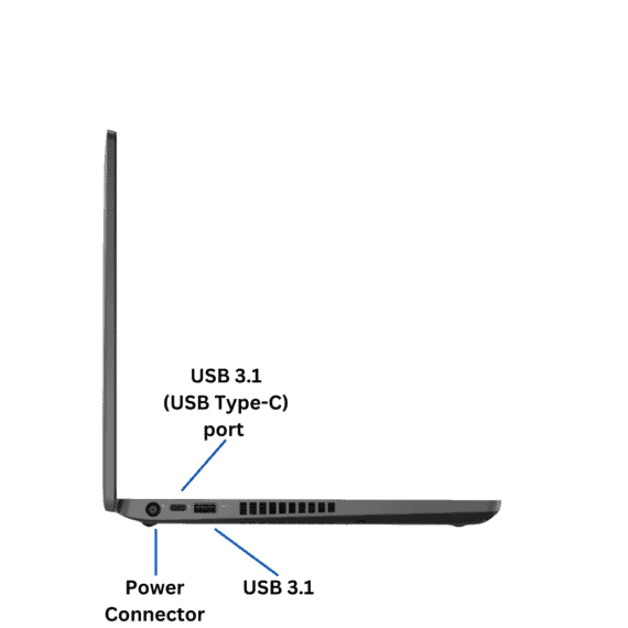 Left-side view of the Dell Latitude 5400 laptop Port Diagram from Evergreen Electronics.