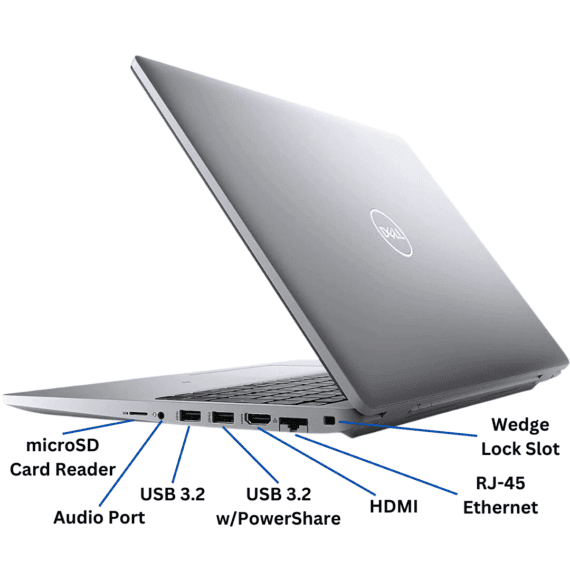 right-side port diagram for the Dell Latitude 5520 laptop.