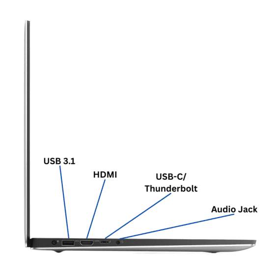 Left side view of the Dell Precision 5540 Port Diagram from Evergreen Electronics.