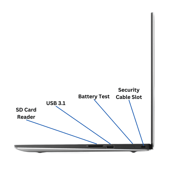 Right side view of the Dell Precision 5540 Port Diagram from Evergreen Electronics.