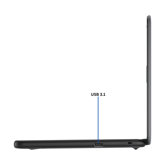 right-side port diagram for the Dell Chromebook 3100 laptop.